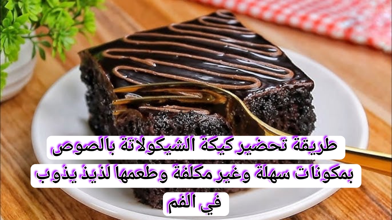 طريقة تحضير كيكة الشيكولاتة بالصوص بمكونات سهلة وغير مكلفة وطعمها خطير يذوب في الفم
