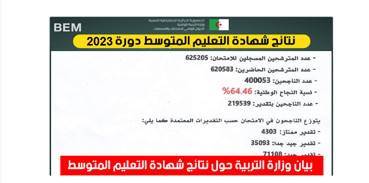 شهادة التعليم المتوسط رابط بيام