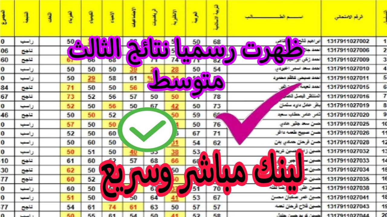 نتائج الصف الثالث متوسط العراق