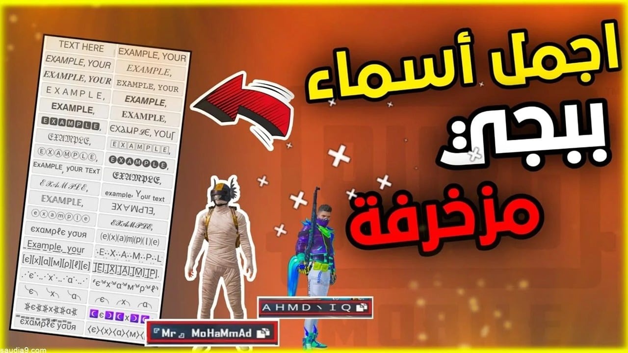 أجمل أسماء ببجي فخمة ومزخرفة