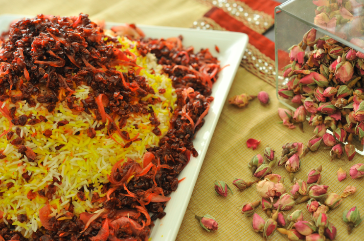 أطيب وصفة لعمل الأرز الإيراني بالزرشك والزعفران مع الدجاج