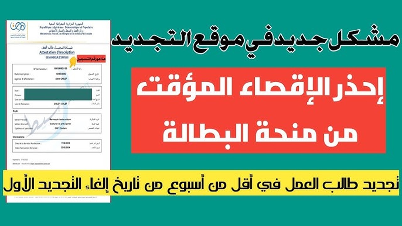 الوكالة الوطنية للتشغيل الجزائرية توضح.. اسباب ايقاف منحه البطاله بالجزائر 2024 والشروط المطلوبة للتسجيل فى المنحه
