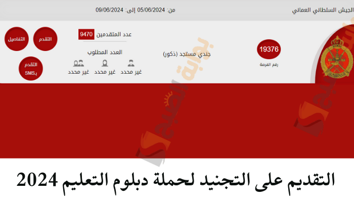 التقديم على التجنيد لحملة دبلوم التعليم 2024 سلطنة عمان