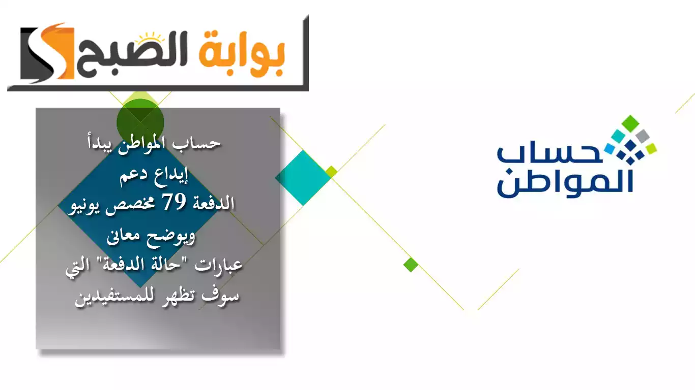 حساب المواطن يبدأ إيداع دعم الدفعة 79 مخصص شهر يونيو ويوضح معانى عبارات "حالة الدفعة" التي سوف تظهر للمستفيدين