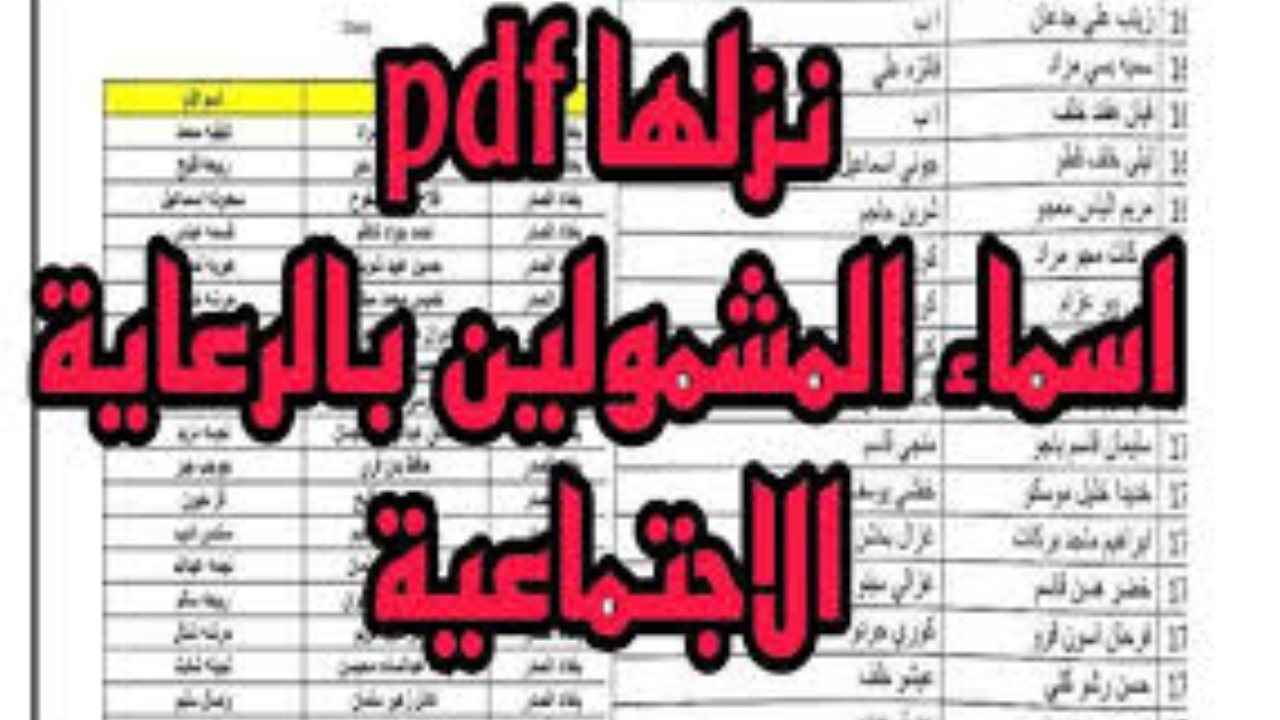 اسماء المشمولين بالرعاية الاجتماعية