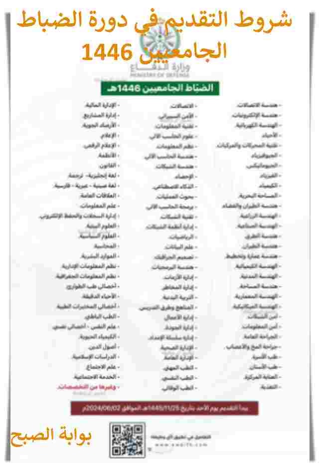 دورة الضباط الجامعيين 1446