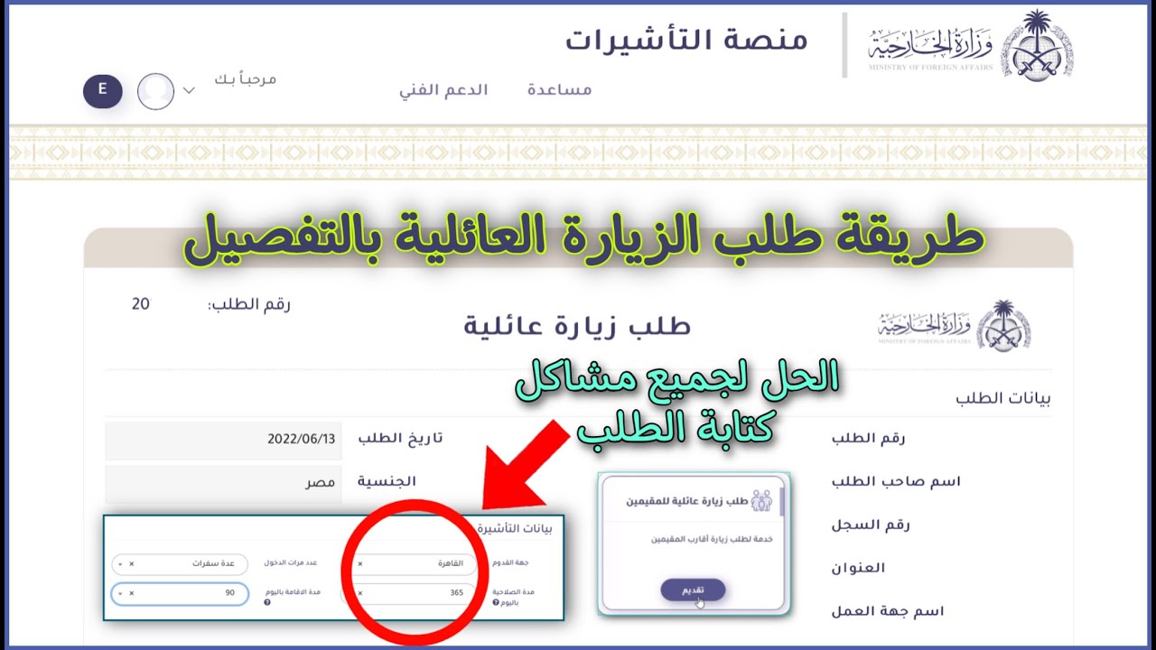شروط طلب تأشيرة زيارة عائلية