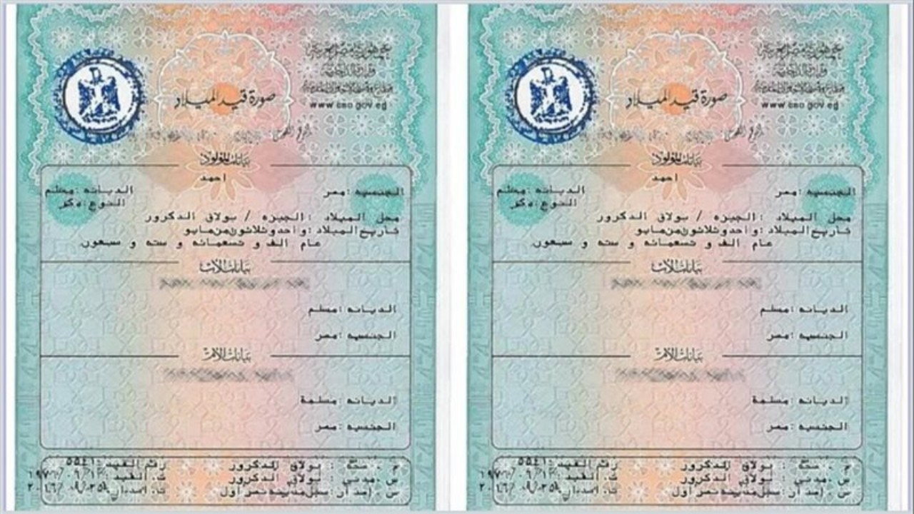 شهادة الميلاد
