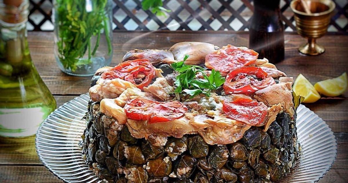 طاجن ورق عنب بالكوارع