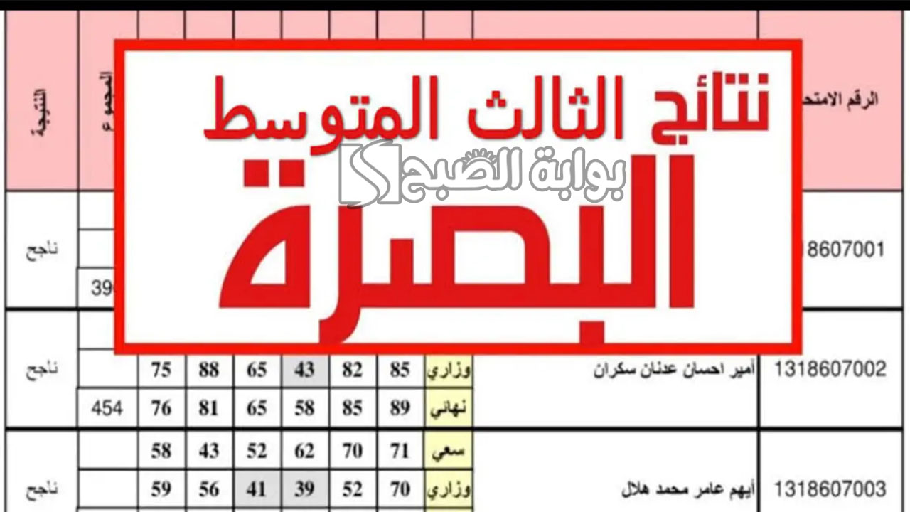 نتائج الثالث متوسط 2024 البصرة