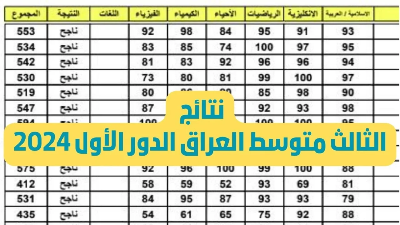 نتائج الثالث متوسط 2024 في عموم محافظات العراق 6 1