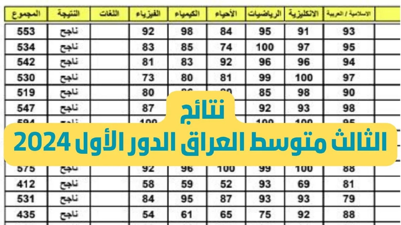 نتائج الثالث متوسط 2024 في عموم محافظات العراق 6