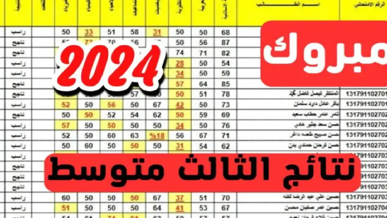 نتيجة الثالث المتوسط العراق