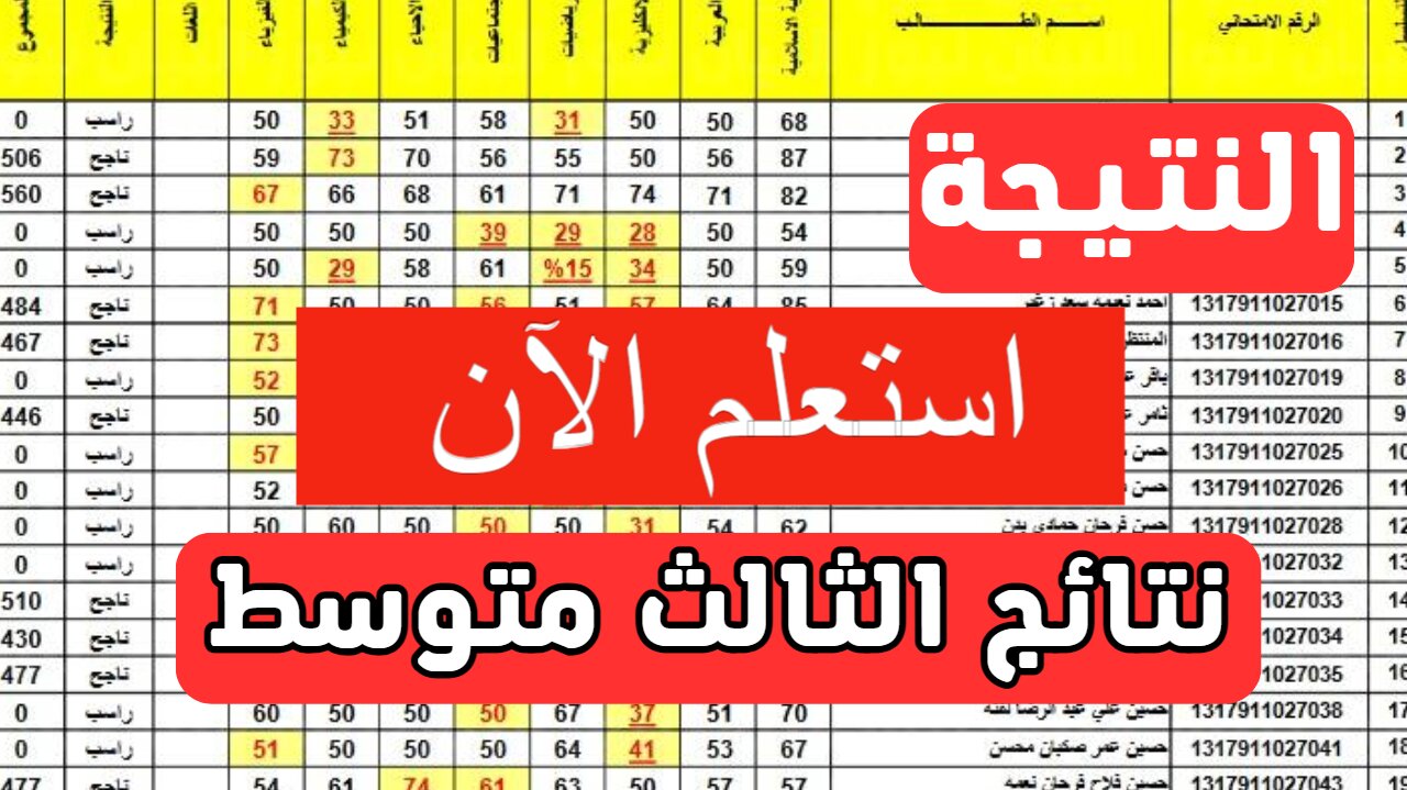 نتيجة الصف السادس المتوسط العراق