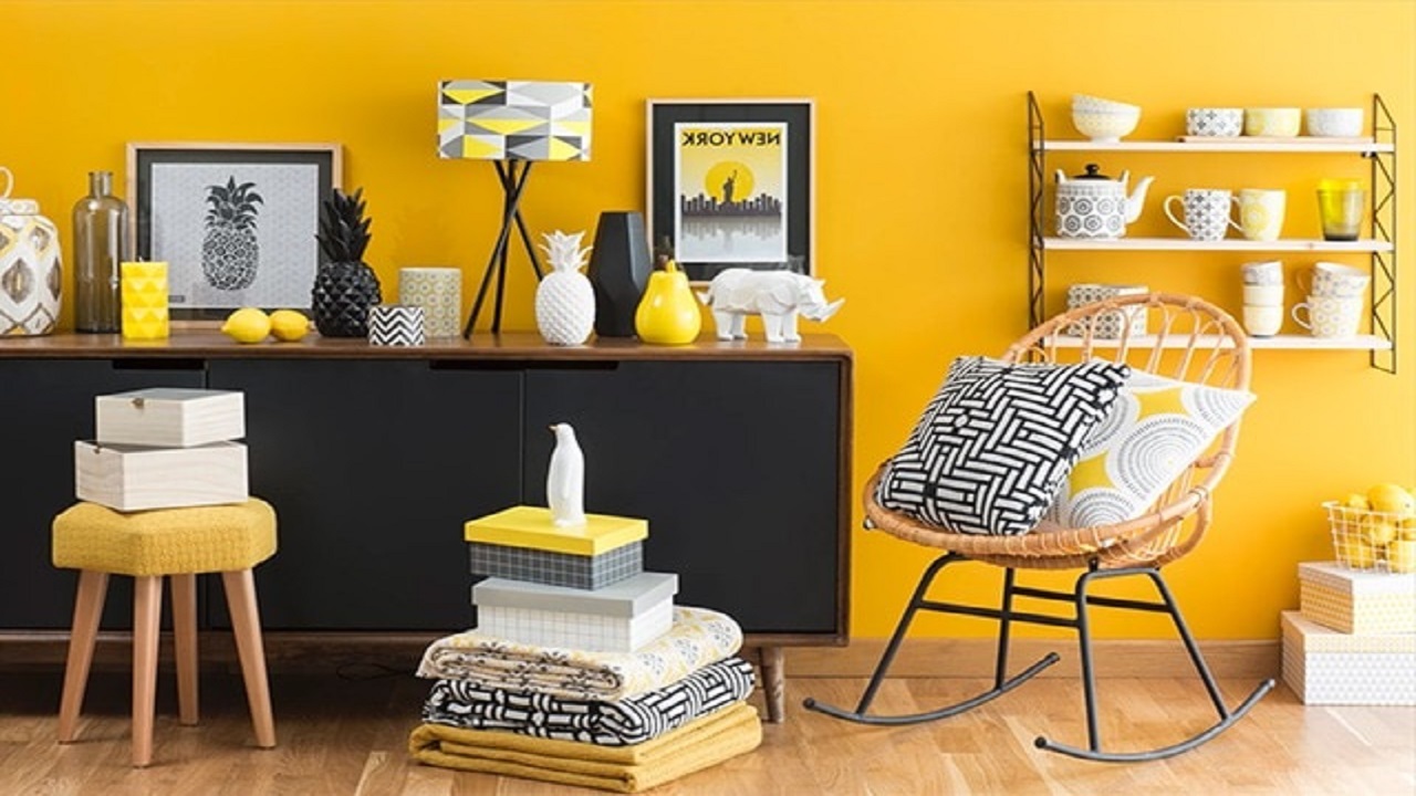 selection deco salon jaune