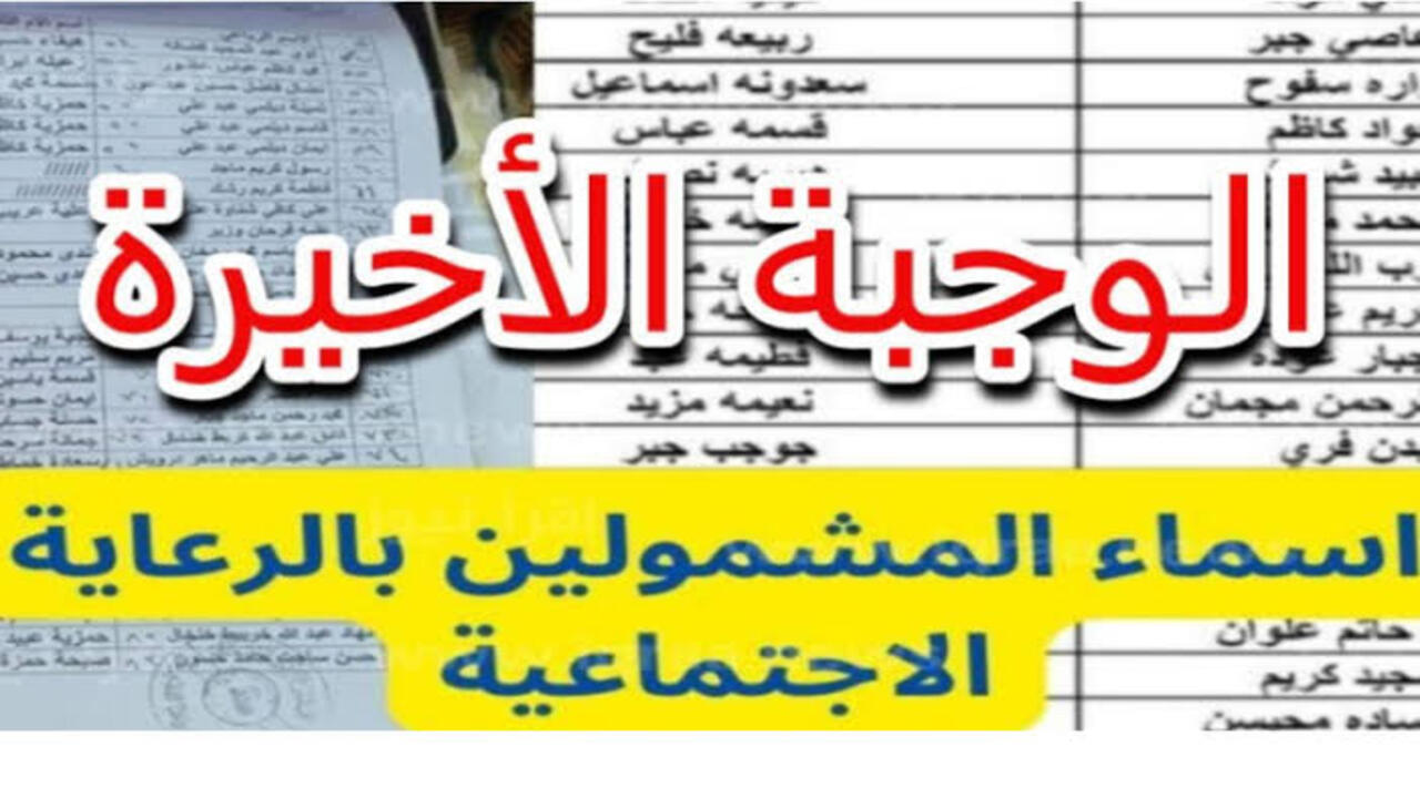 أسماء المشمولين بالرعاية الإجتماعية