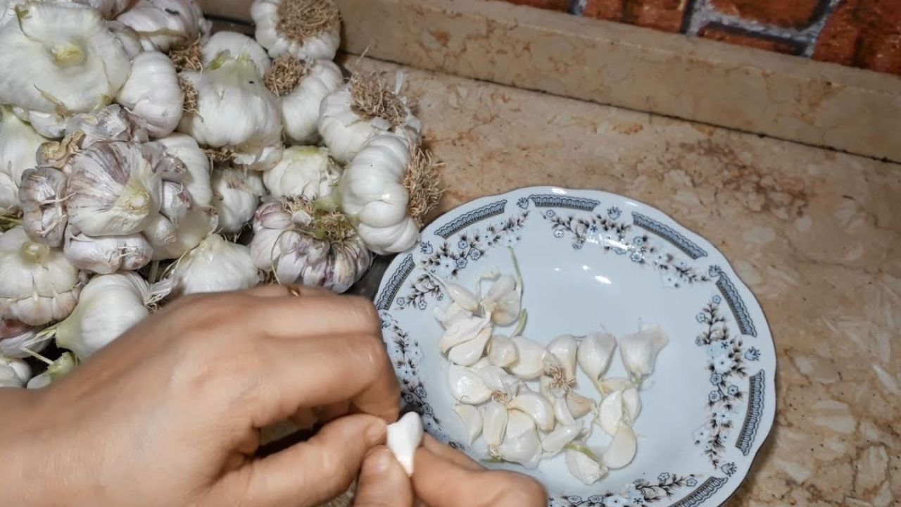 اسهل طريقه لتقشير الثوم
