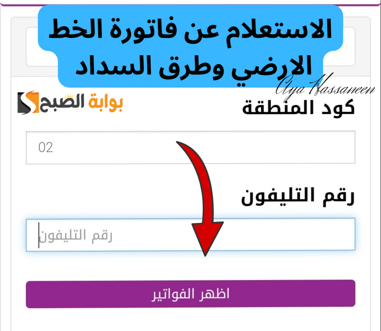 الاستعلام عن فاتورة الخط الارضي