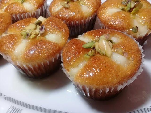 بسبوسة الكب كيك بشكل جديد