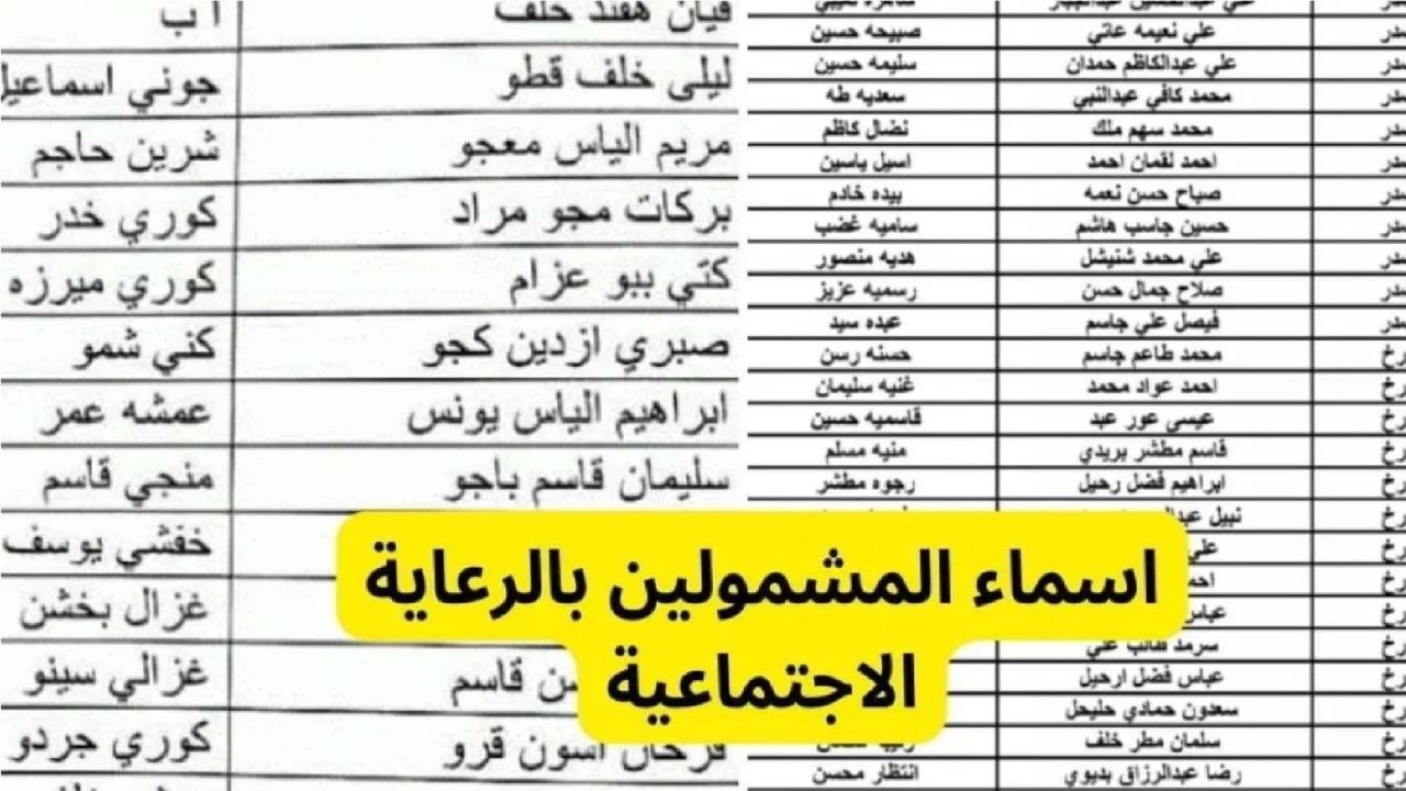المشمولين بالرعاية الاجتماعية الوجبة الاخيرة 2024