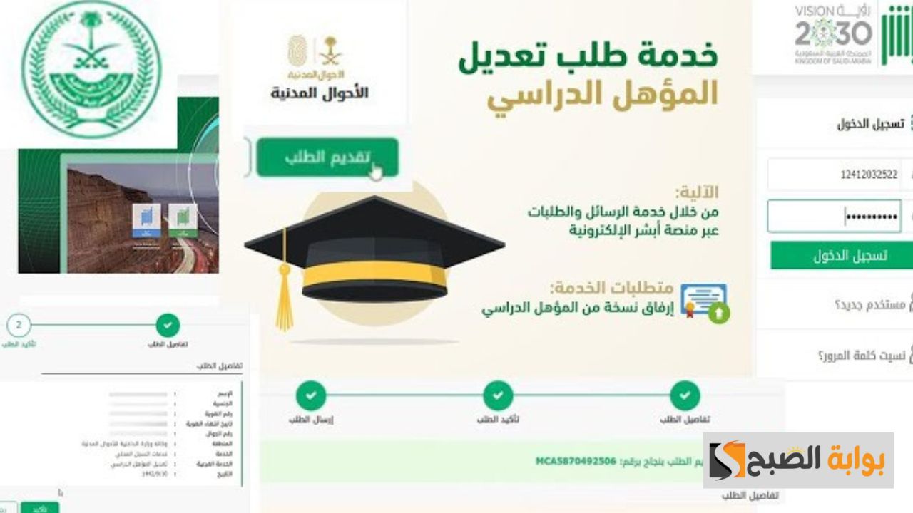 تعديل المؤهل الدراسي في أبشر 1446