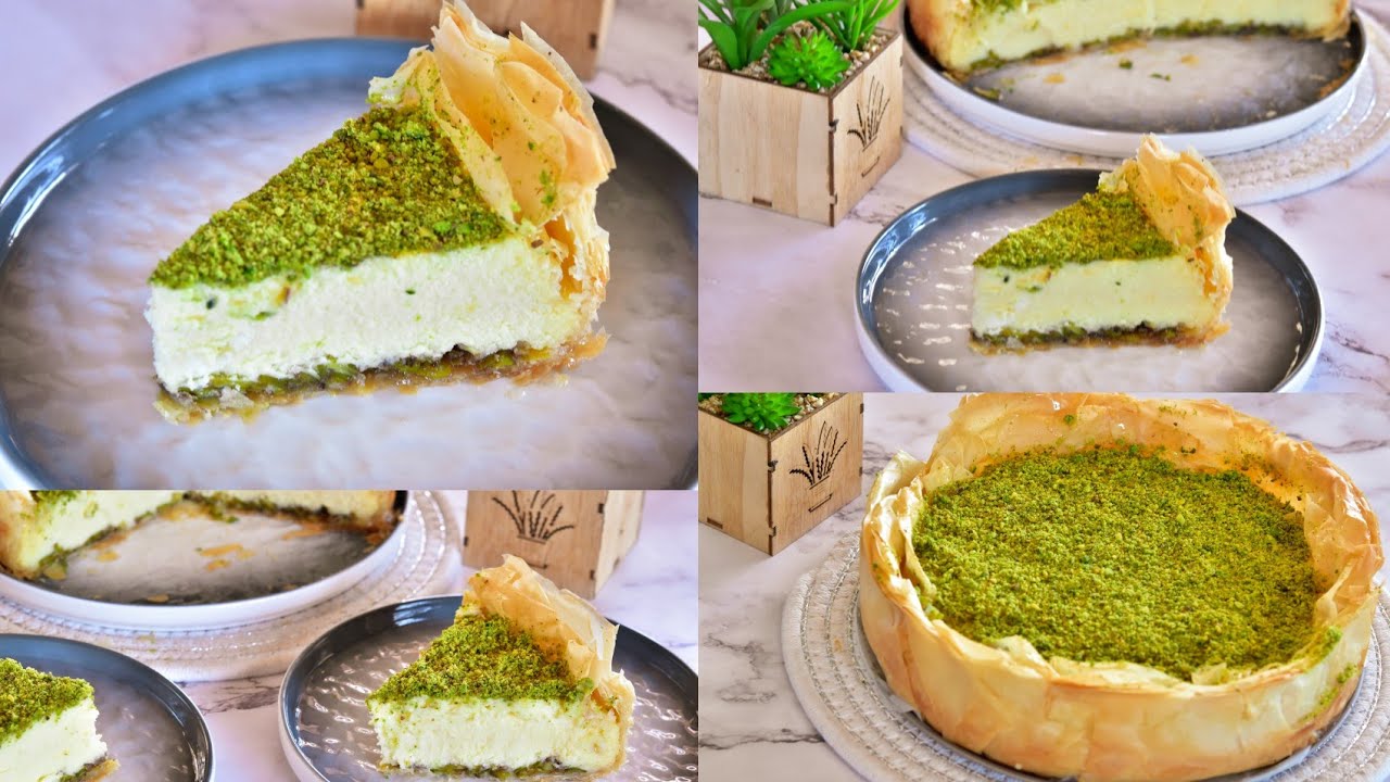 خطوات تحضير تشيز كيك البقلاوة