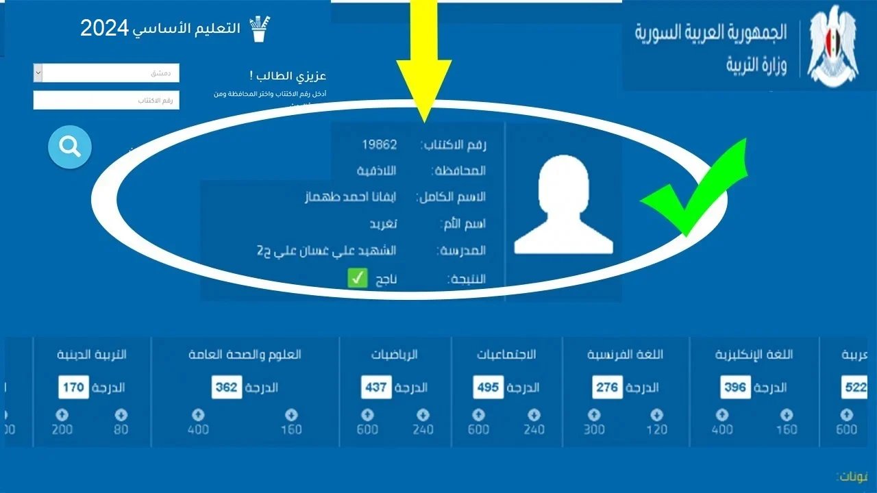 أسماء أوائل التاسع في سوريا 2024