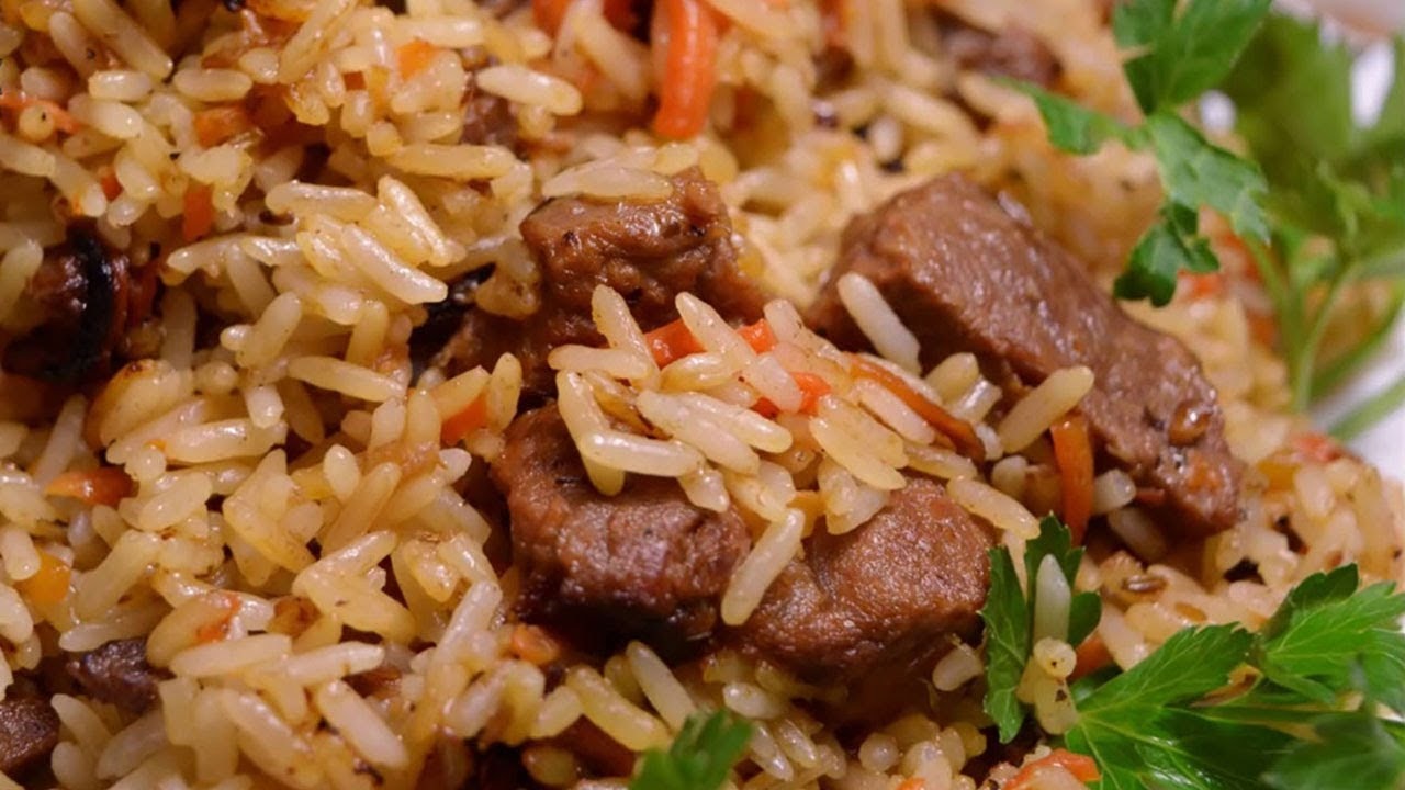 طبق اللحم بالأرز المفلفل