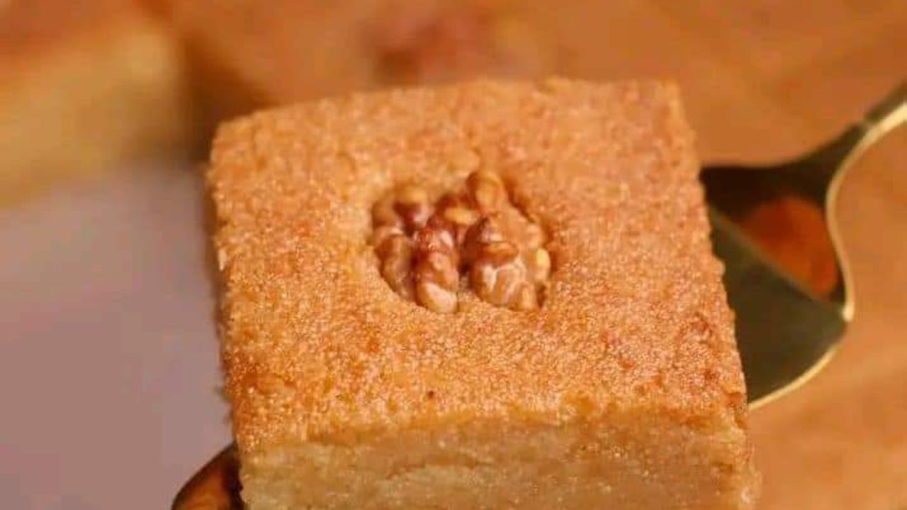 طريقة تحضير البسبوسة بالسمن البلدي المرملة