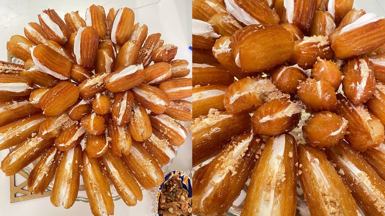 طريقة عمل بلح الشام بالكريمة