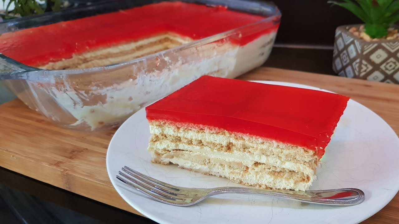 طريقة عمل كيكة الجيلي الباردة