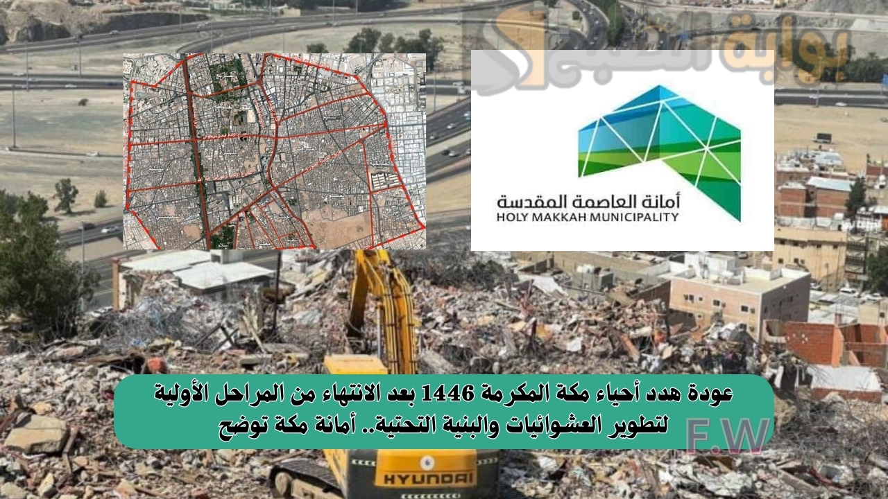 عودة هدد أحياء مكة المكرمة 1446 بعد الانتهاء من المراحل الأولية لتطوير العشوائيات والبنية التحتية.. أمانة مكة توضح
