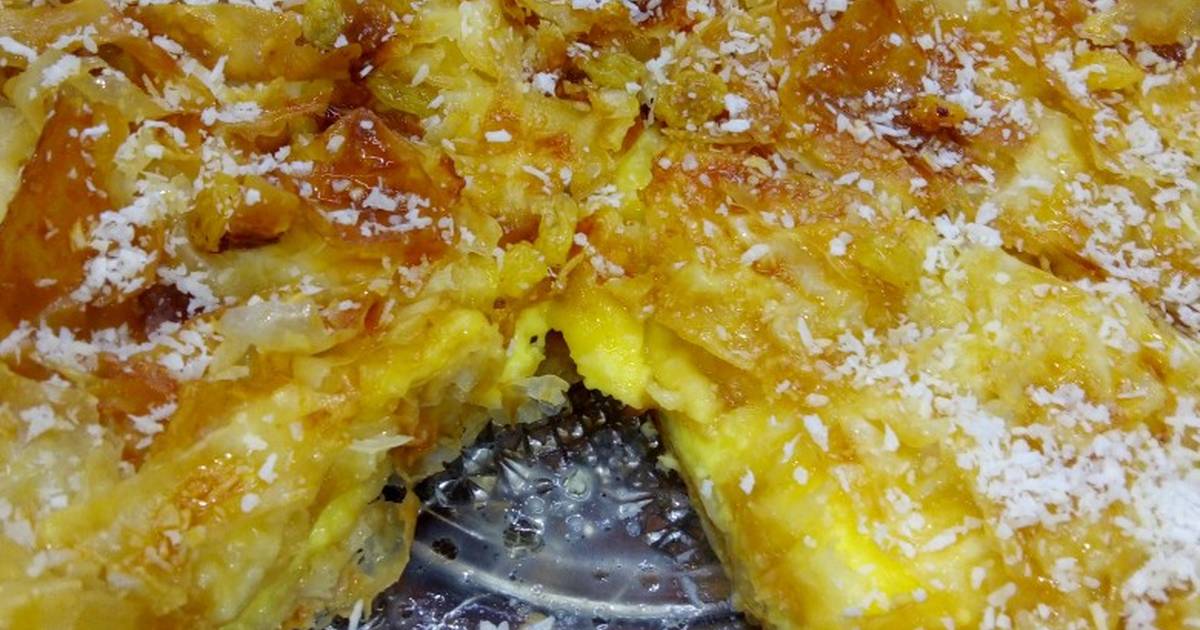 فطائر الطاسة السريعة بالجلاش بحشوة الكاسترد