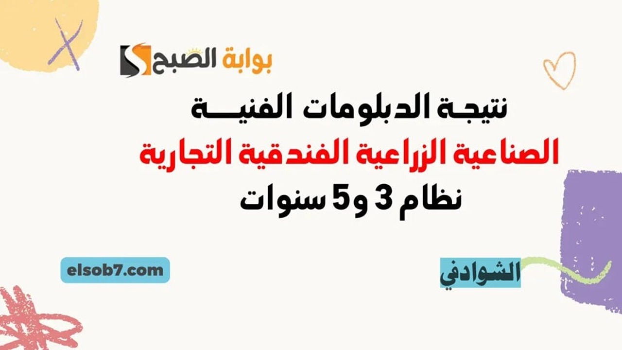 لينك نتيجة الدبلومات الفنية 2024