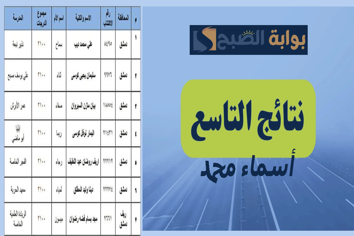 نتائج التاسع 2024