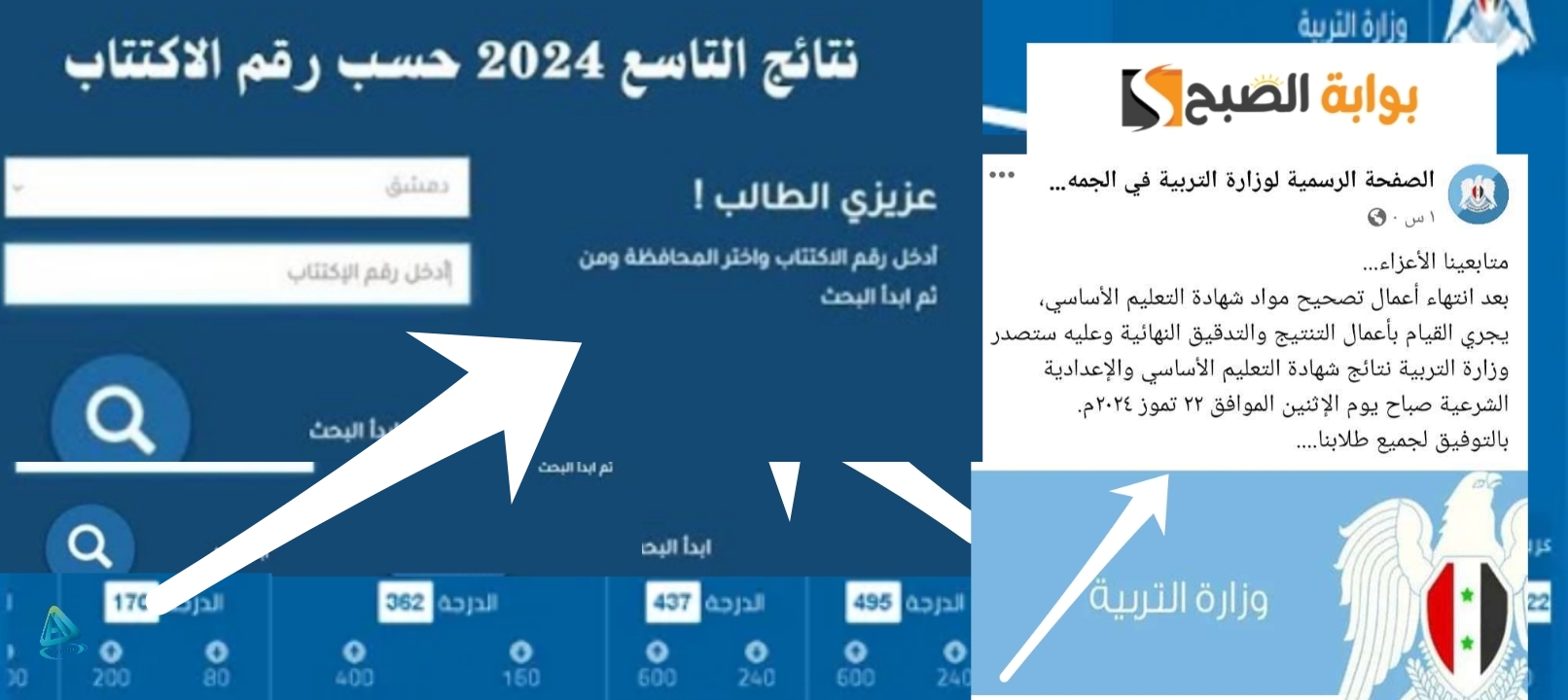 نتائج التاسع سوريا رسميا