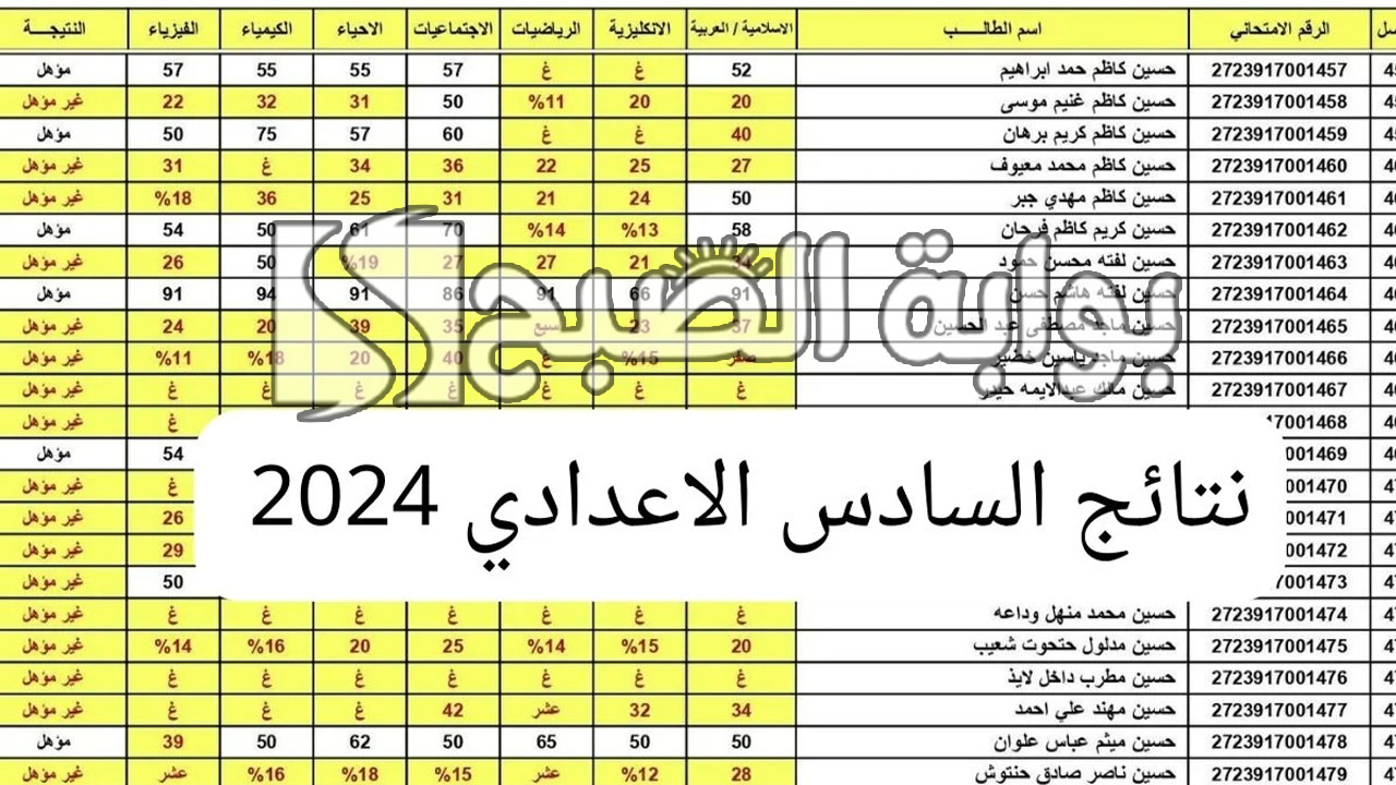 نتائج السادس الإعدادي العراق 2024