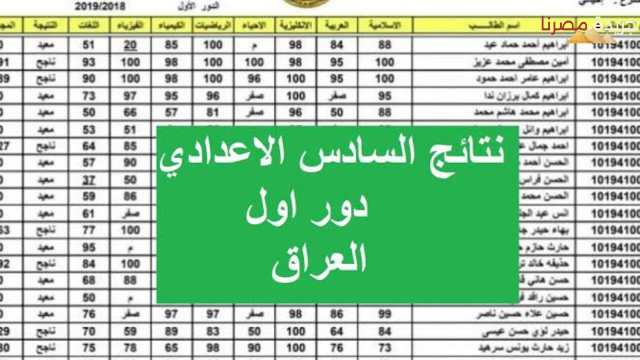 نتائج السادس الاعدادي 4