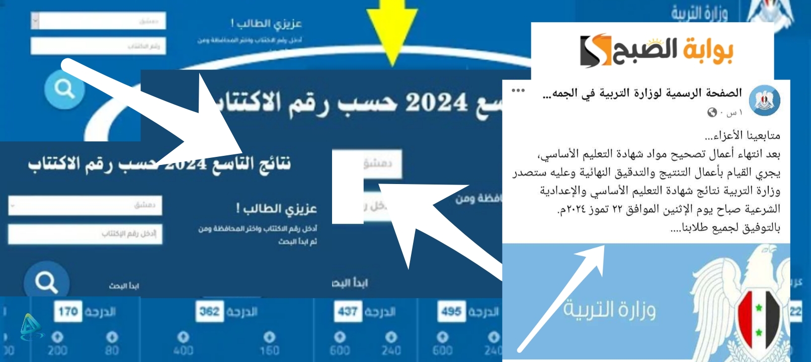 نتيجة التاسع سوريا 6