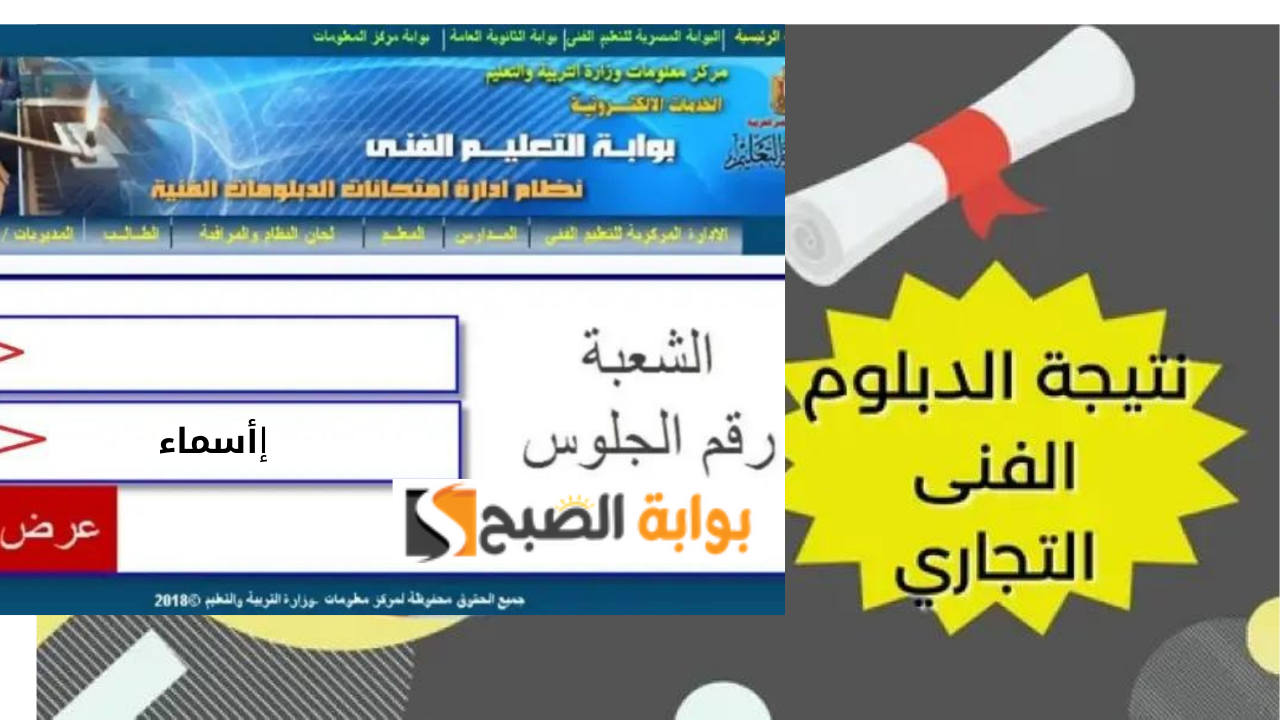 نتيجة دبلوم تجارة بالاسم 2024