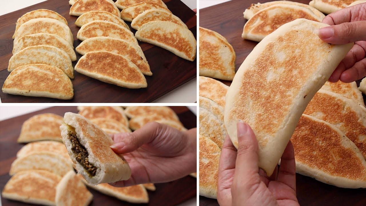 طريقة عمل خبز الطاسة المحشية