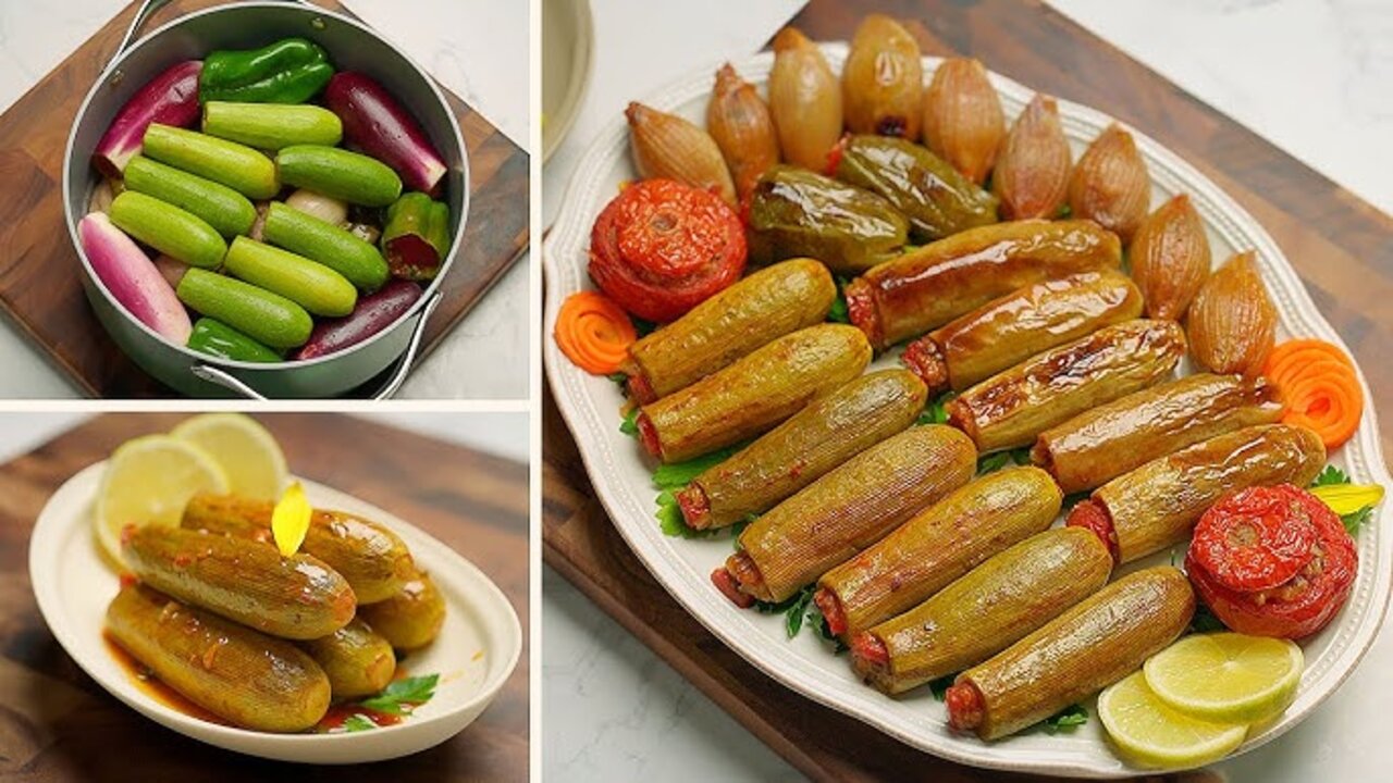 طريقة عمل محشي الباذنجان اللبناني بالأرز واللحم المفروم