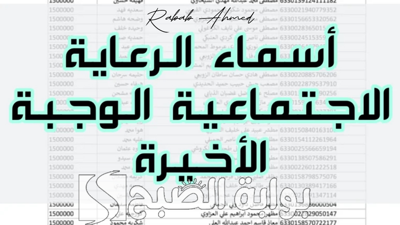 أسماء المشمولين بالرعاية الاجتماعية