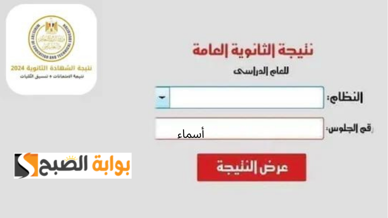 نتيجة الثانوية العامة 2024 بالاسم