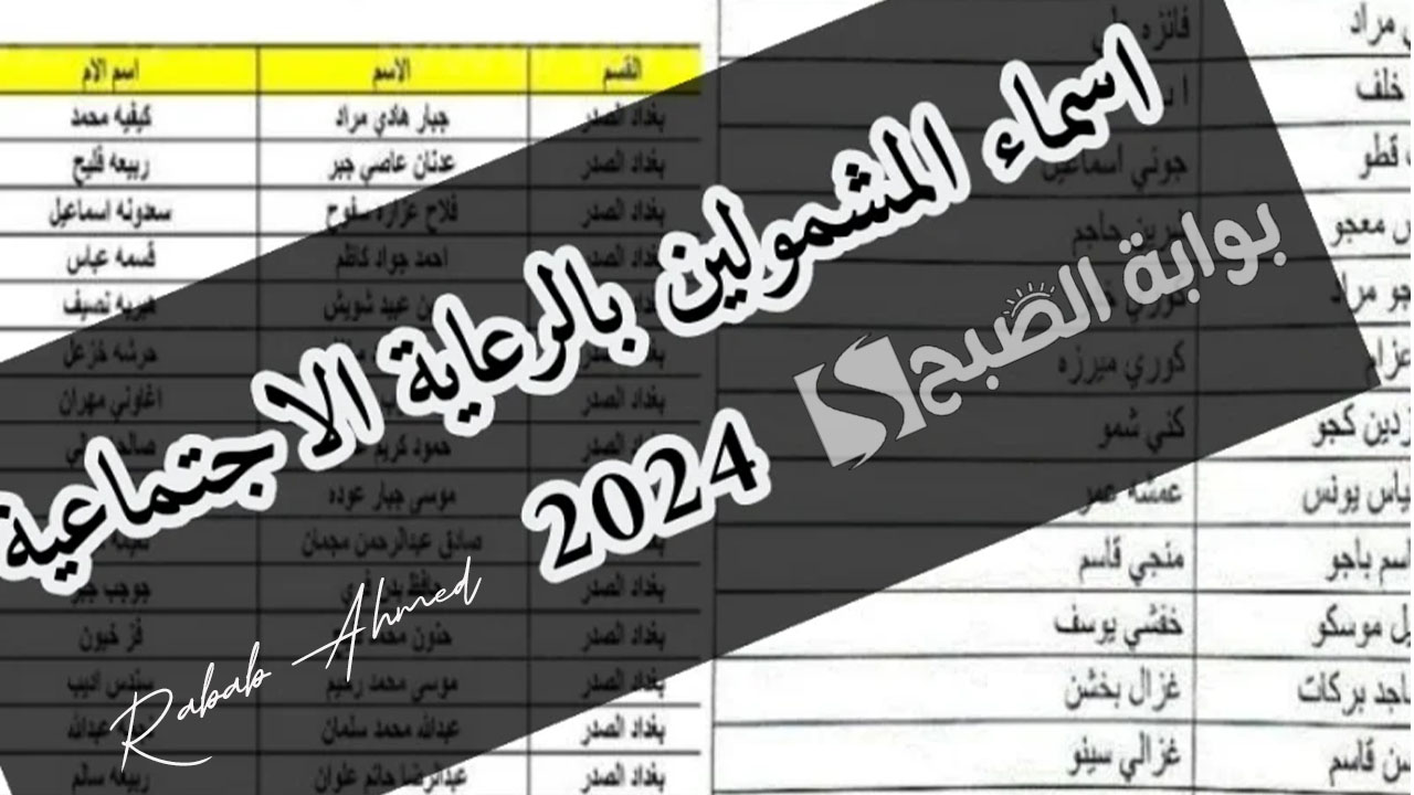 اسماء المشمولين بالرعاية الاجتماعية
