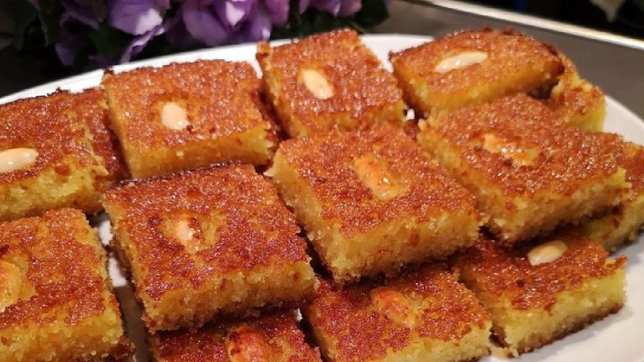 بسبوسة سميد بالزبادي ناجحة مرملة