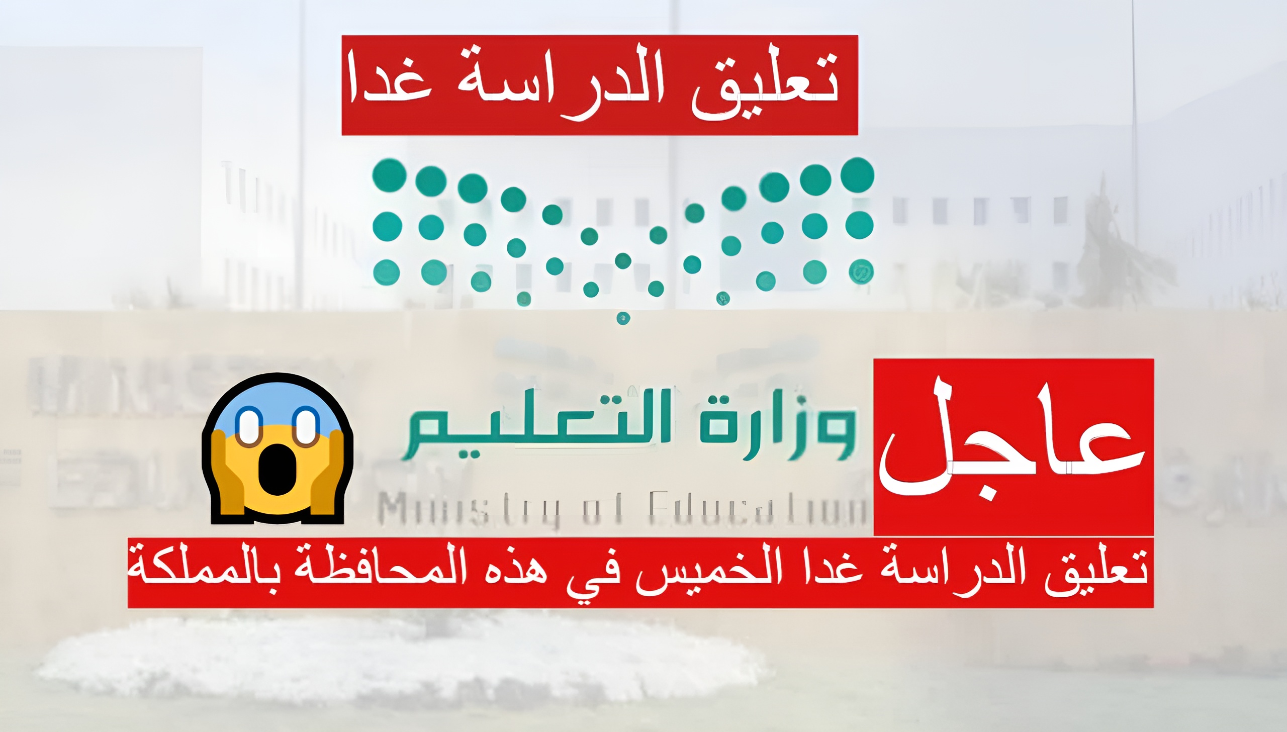 تعليق الدراسة غدا الخميس 29 في هذه المحافظة بالمملكة