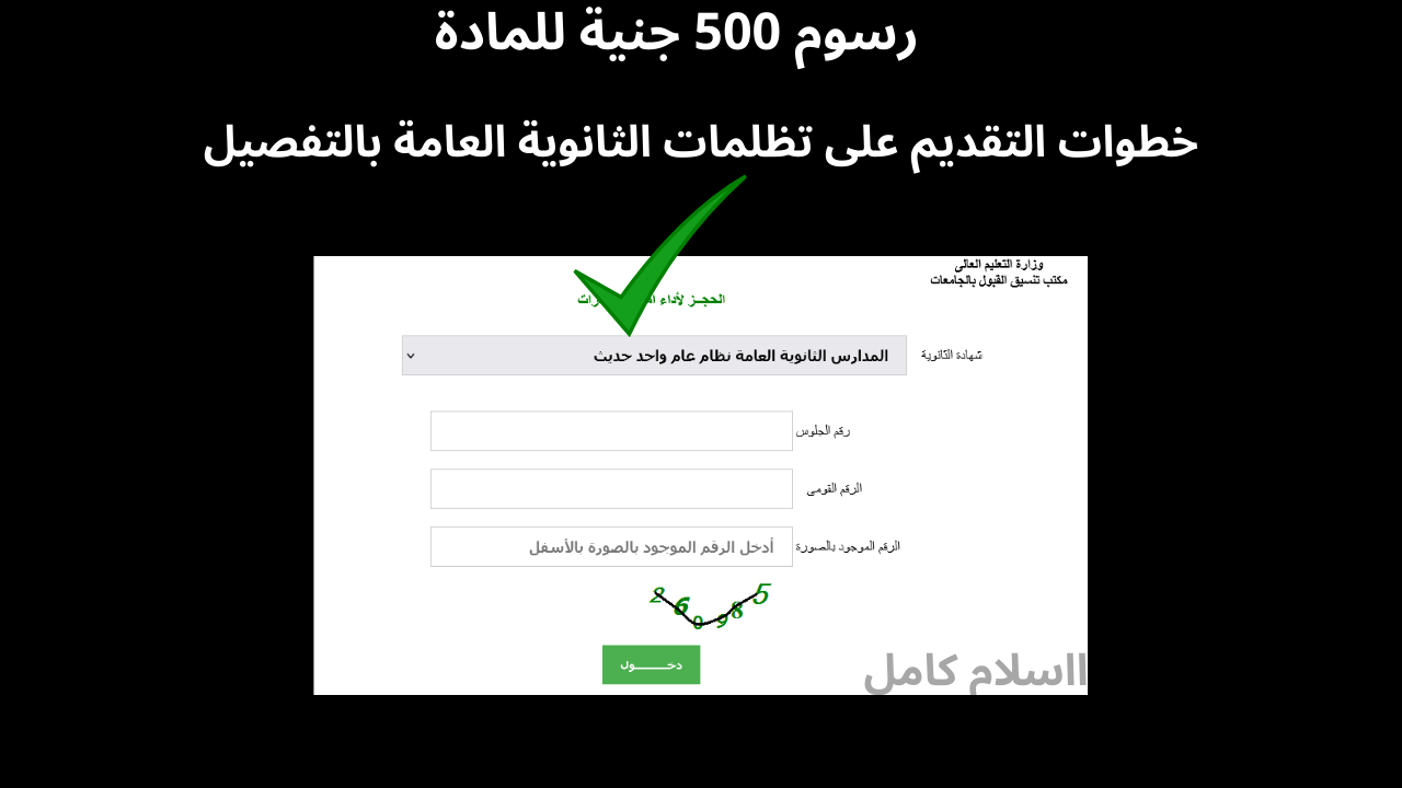 تنسيق الثانوية العامة 2024