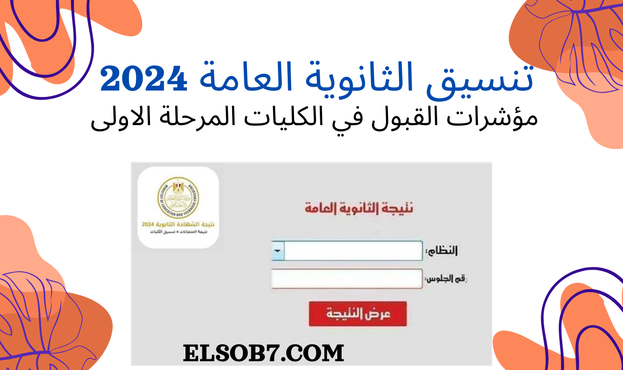 تنسيق الثانوية العامة 2024