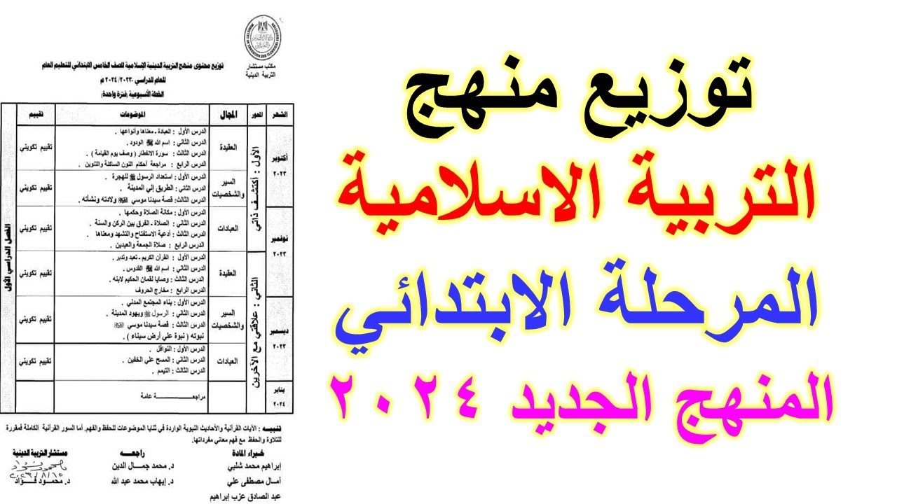 توزيع منهج القرآن الكريم للصف الأول الابتدائي للفصل الثالث 2024